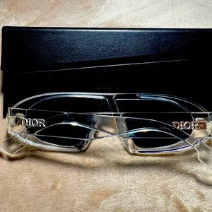 Christian Dior “CD” sunglasses in clear and heather grey